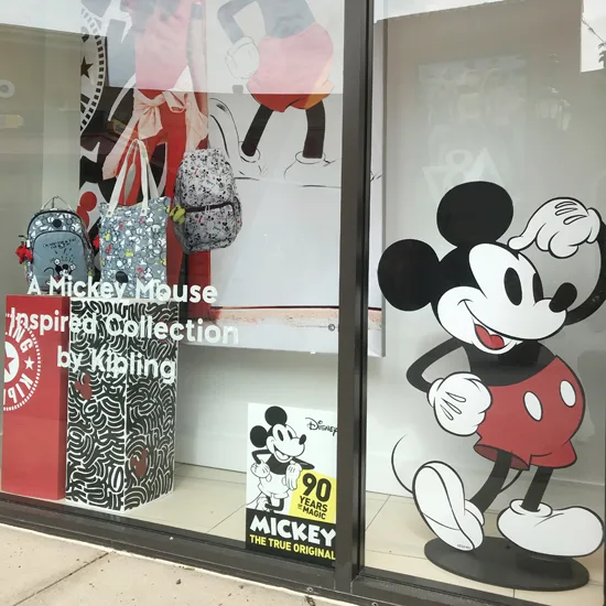 Kipling Mickey Mouse window graphics