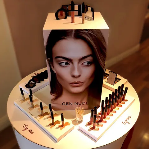 Round cosmetics tester unit