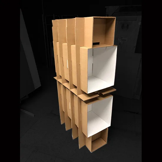 Flat packed corrugated retail display components